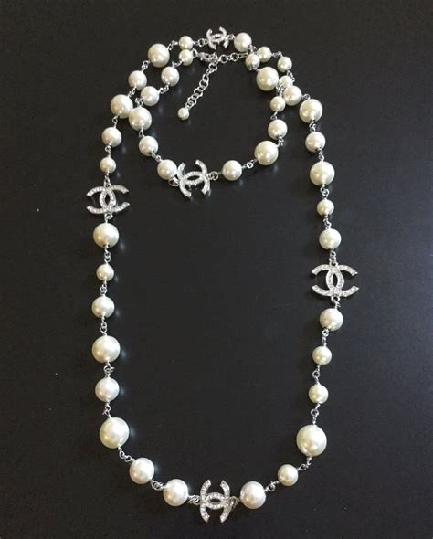 chanel crystal pearl 5 cc necklace|chanel pearl necklace price.